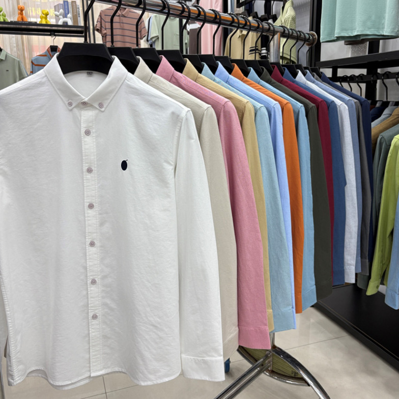 Designer button up shirt Little horse Mens polo shirt dress shirt embroidered men's shirt for autumn new style, Niuzu brushed casual long-sleev