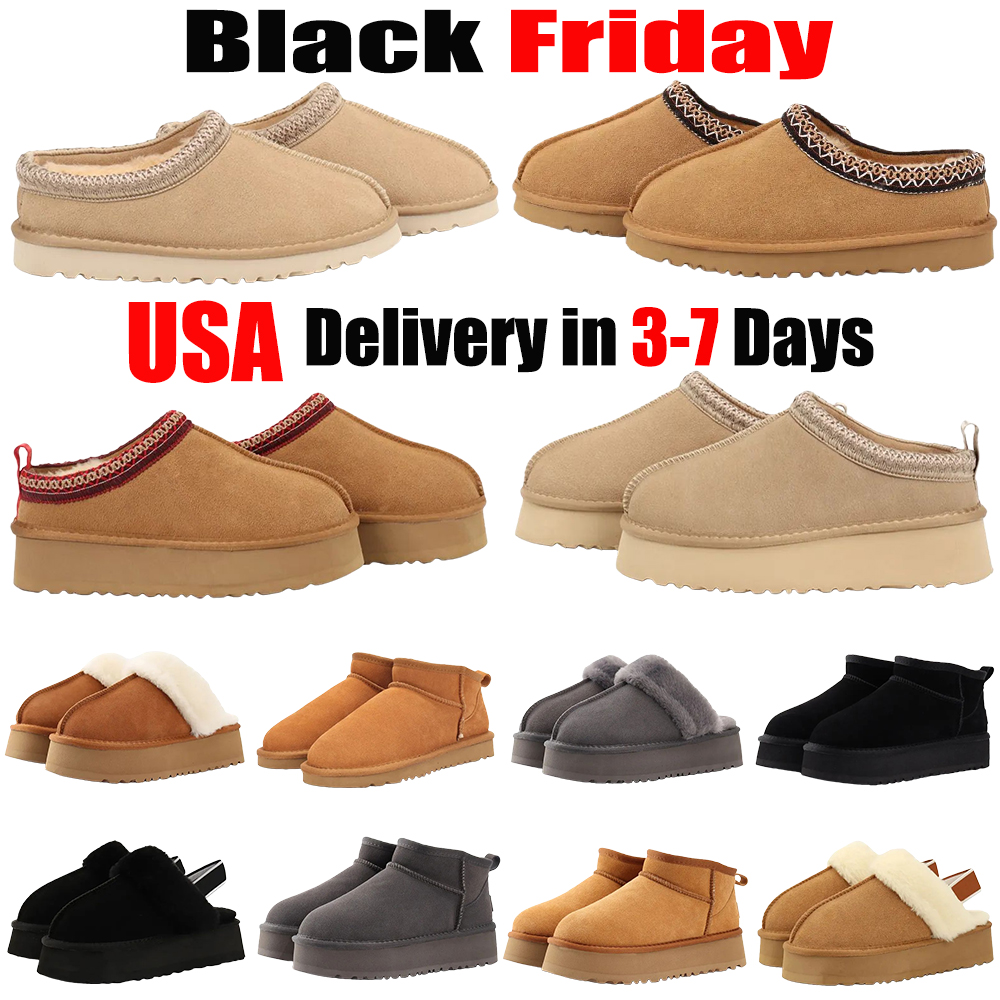 Tazz Slippers Tasman Fur Designer Shoes Slides Boot Sandals Classic Ultra Mini Platform Suede Slipper Ankle Winter Unisex Shoes 01