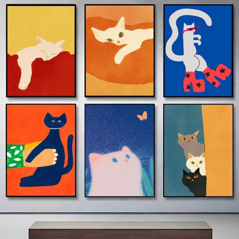 Funny KAWAYII Cat Dog Poster He decor HD sticky wall waterproof he living ro bedro bar decoration H251112-image-1084308334