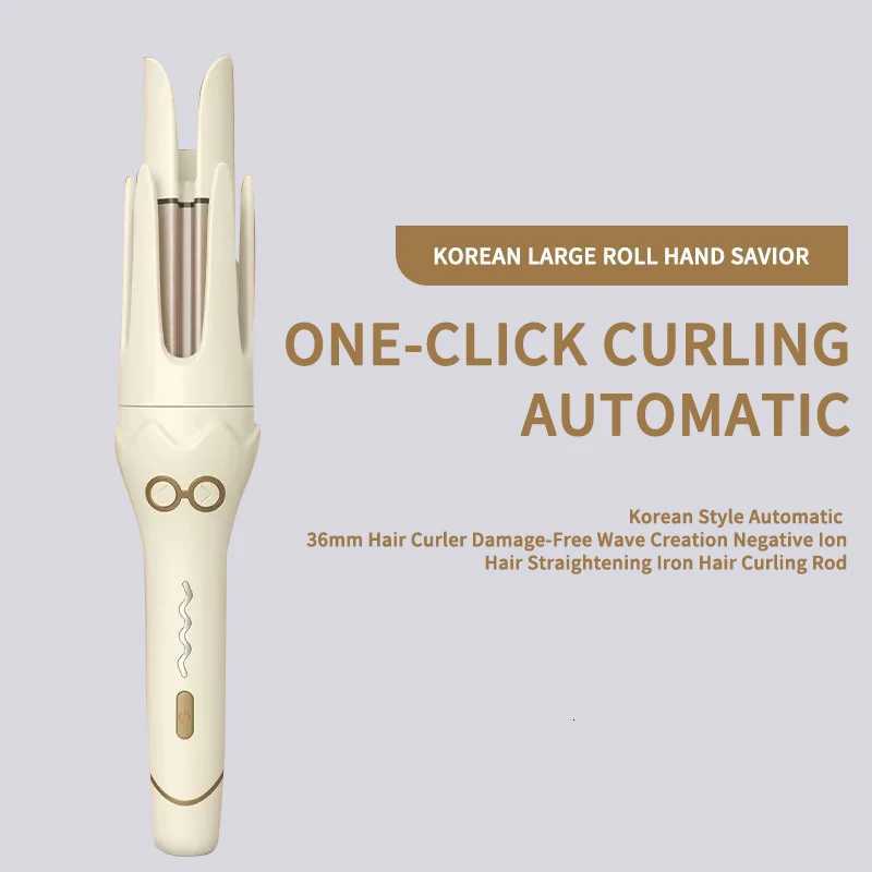 Korean Style Autatic 36mm Hair Curler Damage- Wave Creation Negative Ion Hair Straightening Iron Hair Curling Rod H251112-image-1084300571