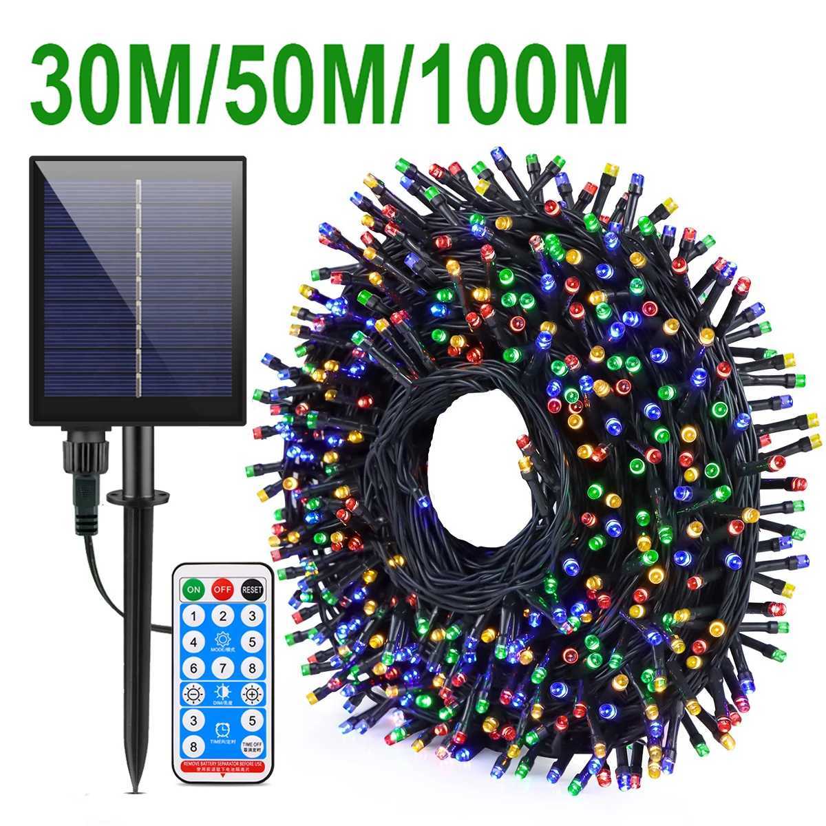 Garden Outdoor Solar String Fairy Light 100M 1000 LED Waterproof Garland Large Solar Panel Lamp christmas decoration 2023 natal H251112-image-1084310898