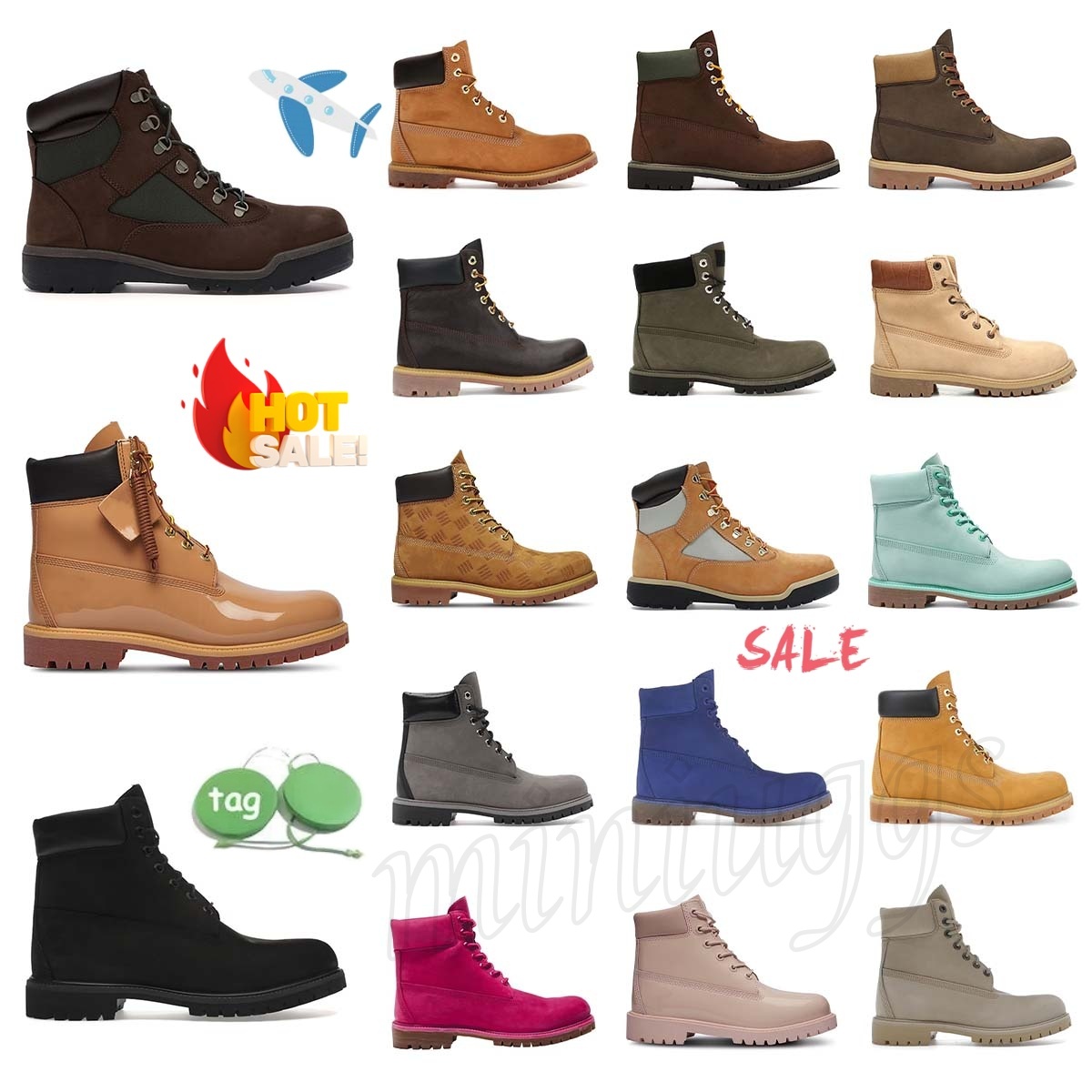 Designer Joker Outdoor Cowboy Autumn Winter booties 6 Premium Waterproof Boots womens Wheat Brown Full Grain Black Light Brown Dark Green Blue Red P