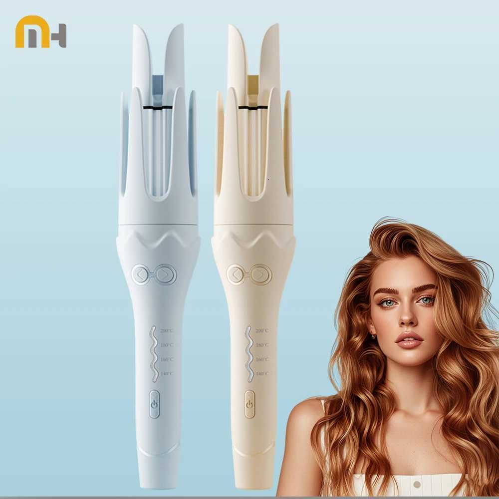 Auto Rotating Hair Curler Wand - Ionic Technology 4 Temp SettingsFast Heating Electric Hair Curling Iron for Long/Short Hair H251112-image-1084300545