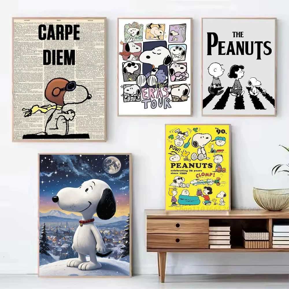 1pc Anime S- Cute Cartoon Dog Poster Self-adhesive Art Waterproof Coffee House Bar Ro Wall Decor H251112-image-1084306928
