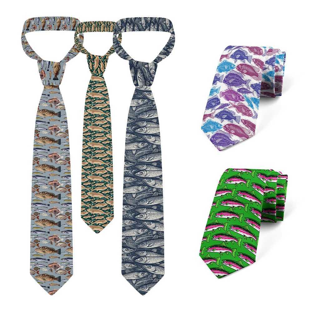New design fun fish tie fashion style neutral tie mens 3d printing deep sea fish pattern creative casual business tieW251111-image-1084212447