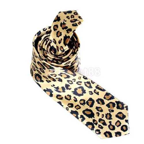 Unisex Casual Necktie Skinny Slim Narrow Neck Tie - LeopardW251111-image-1084186978