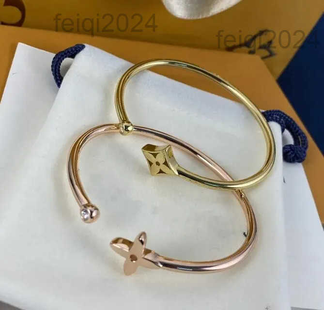 Black Friday NEW designer open bracelet gold woman diamond bracelet jewlery men high-quality pure gold bangle stainless steel jewellery Not allergic