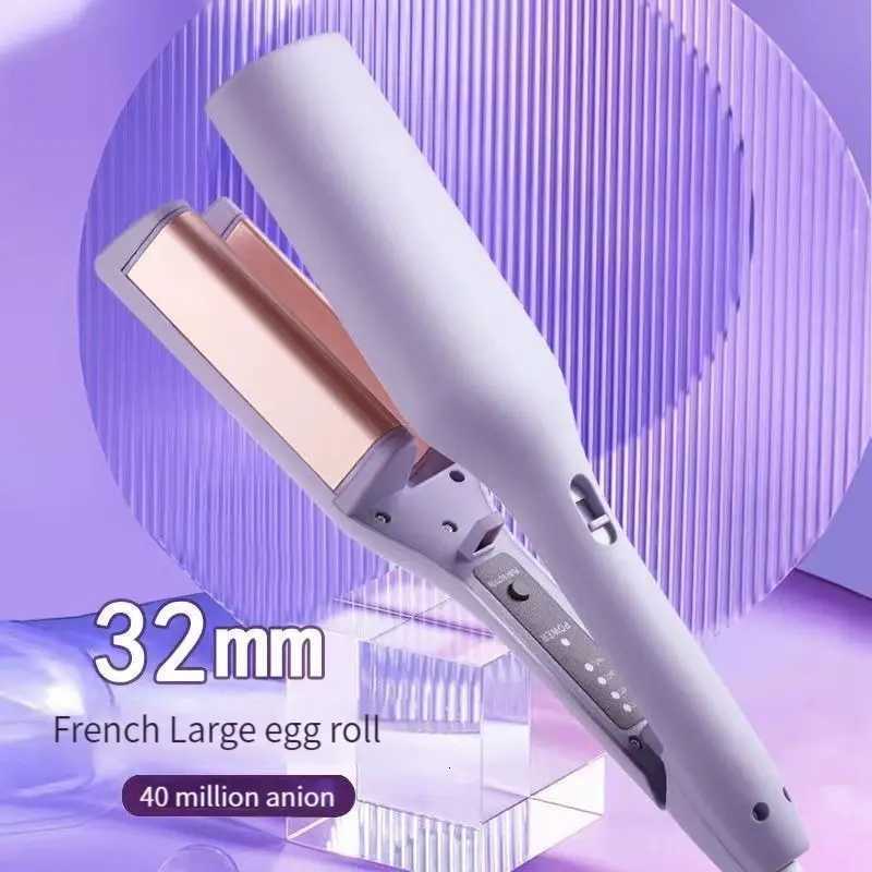 32MM Electric Curling Iron Autatic Lambswool Curling Tool Long La Styling French Styling Rotating Anti-Flame Design H251112-image-1084300228