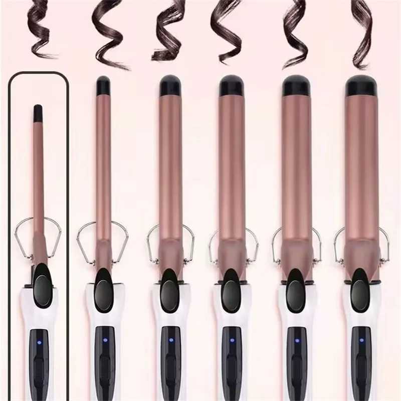 1PC 9mm 1m 22mm Professional Gold Electric Hair Curler Curling Iron Hair Waver Pear Flower Cone Curling Wand Styling Tool 2 H251112-image-1084299992