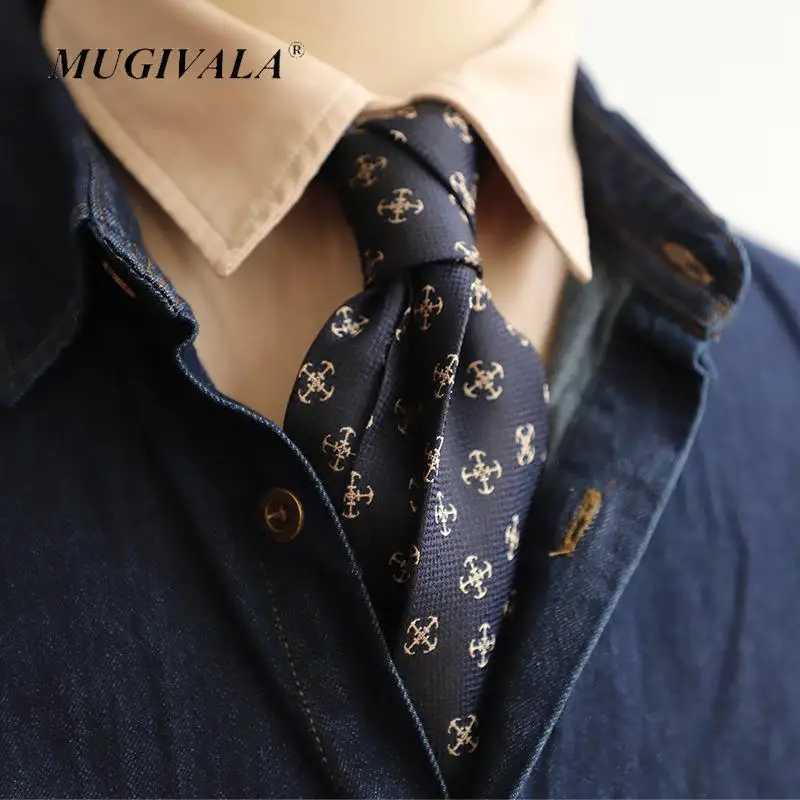 MUGIVALA Brand 75cm Mens Classic Luxury Blue Wine Red Tie Jacquard Necktie For Business Wedding Prom Daily Wear AccessoryW251111-image-1084187000