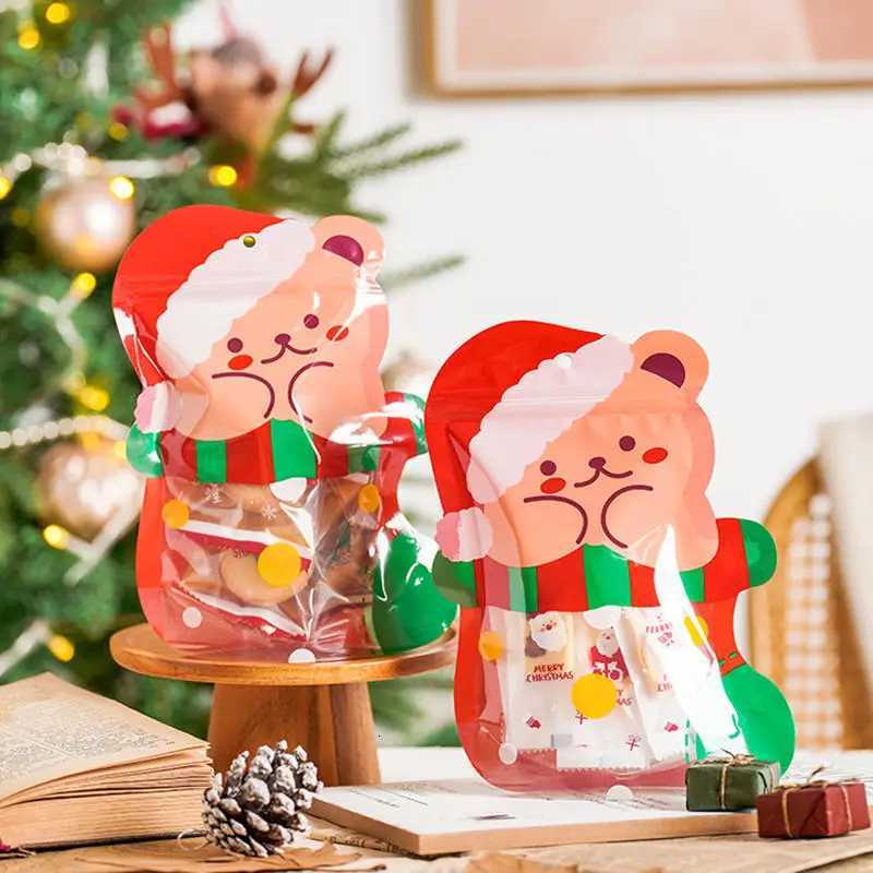 25PCS Christmas Gift Bags Set Thickened Non-Woven Waterproof Tote Bags For Kids Holiday Party With Santa Elk Snowflake Pattern M251113-image-1084490075