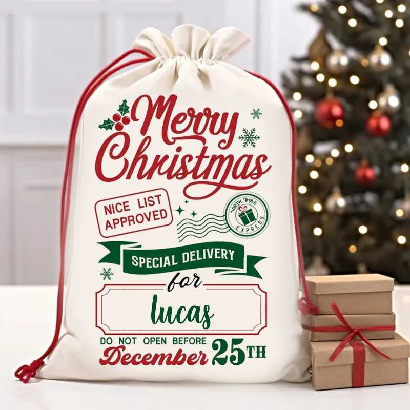 Personalized Name 30x40cm Christmas Gift Bags Santa Sack Christmas Ornaments New Year Christmas Gifts for Kids Boys Girls TeensM251113-image-1084489476