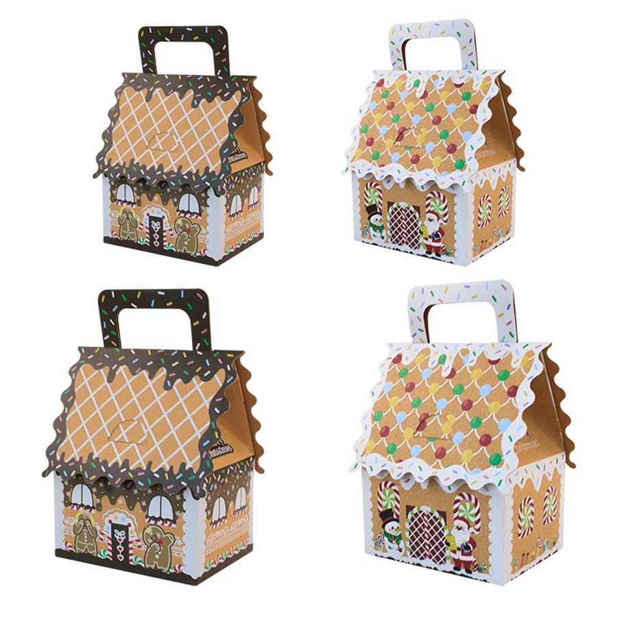 24PCS Christmas Treat BoxesCandy Gingerbread House Mini Christmas Party Favor Box Small Paperboard Christmas Gift Boxes for Xmas M251113-image-1084491656