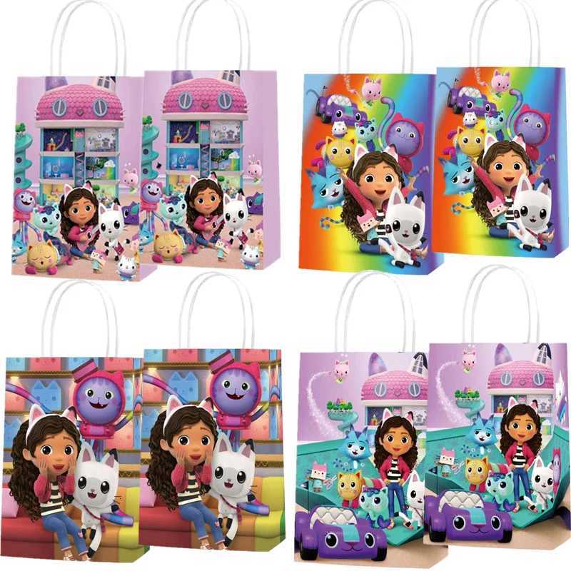 12/24Pcs Gabby Dollhouse Birthday Party Decorations Handle Gift Bags Set Paper Candy Bags Baby Shower Boys Girls Party Supplies M251113-image-1084491655