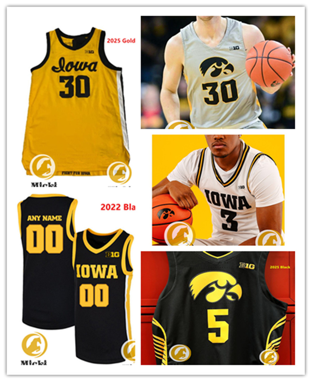 Alvaro Folgueiras Iowa Basketball Jersey 14 Bennett Stirtz 3 Cam Manyawu 5 Peyton McCollum 6 Tavion Banks 11 Kael Combs Custom Stitched IowaHawke-image-916240652