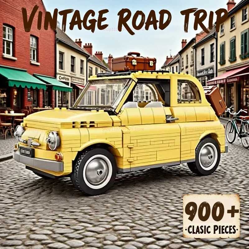 New Hot 10271 MOC CiTY Yellow Cars Model 900PCS Technical Building Blocks Brick 500 Assemble Creative Garage DIY Set Kids Gifts M260309-image-1096807342