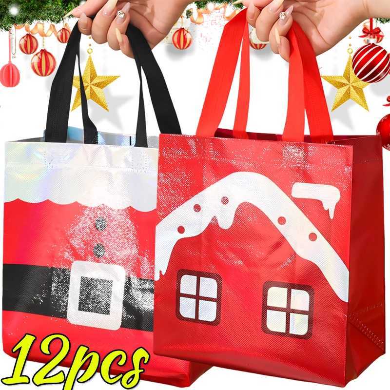 Christmas Laser Gift Bags Non-Woven Fabric Santa Claus Candy Storage Pouch Party Favor Bag For Xmas New Year Holiday DecorationM251113-image-1084491610