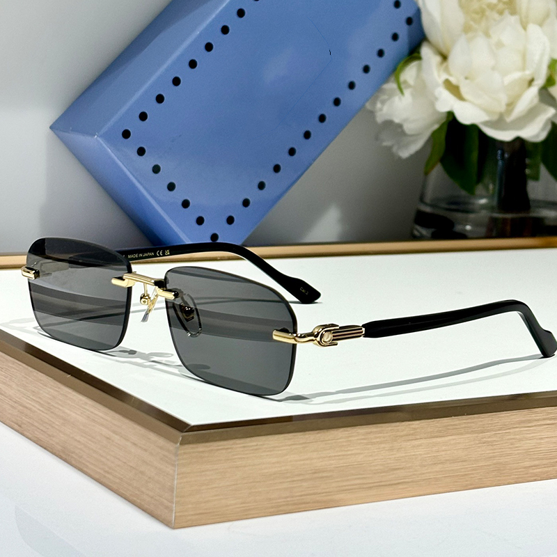 Lunettes de soleil de concepteur pour hommes femmes mode métal sans cadre lunettes carrées 1221 lunettes de soleil de luxe lunettes d'extérieur l