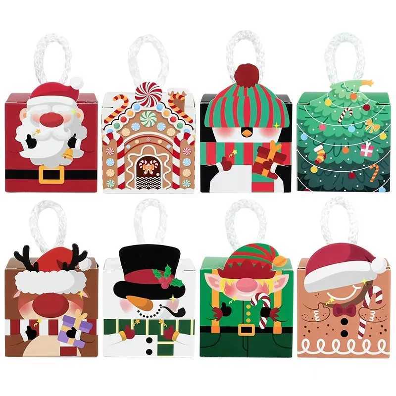 10PCS Christmas Gifts Box Cookies Candy Box xmas tree hanging Christmas Decorations For Home 2024 Navidad Natal New Year Gifts M251113-image-1084489725
