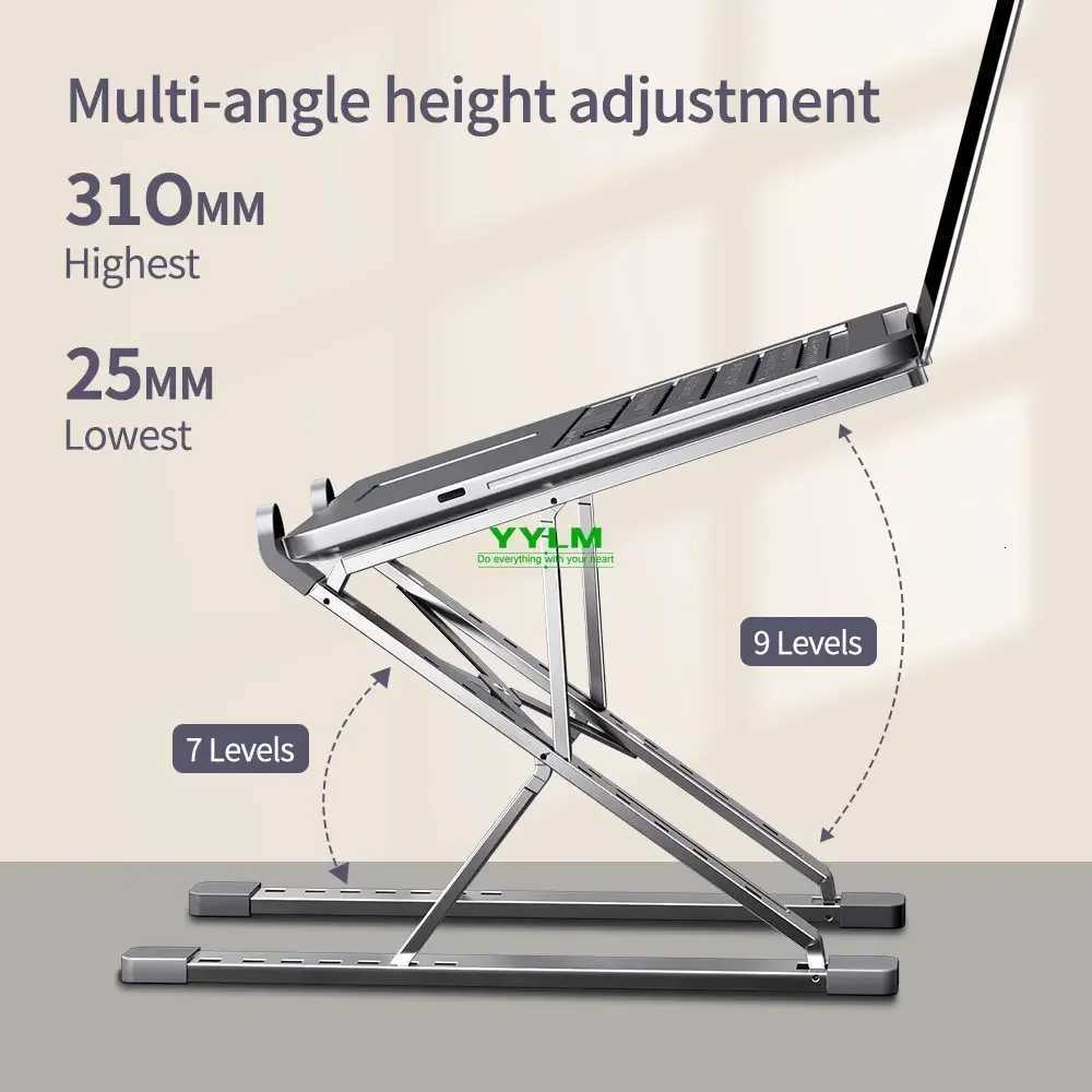 Portable Aluminum Alloy N8 Notebook Stand Desktop Cputer Bracket Foldable Double Layer Suspension Style Off plies H251113-image-1084915958