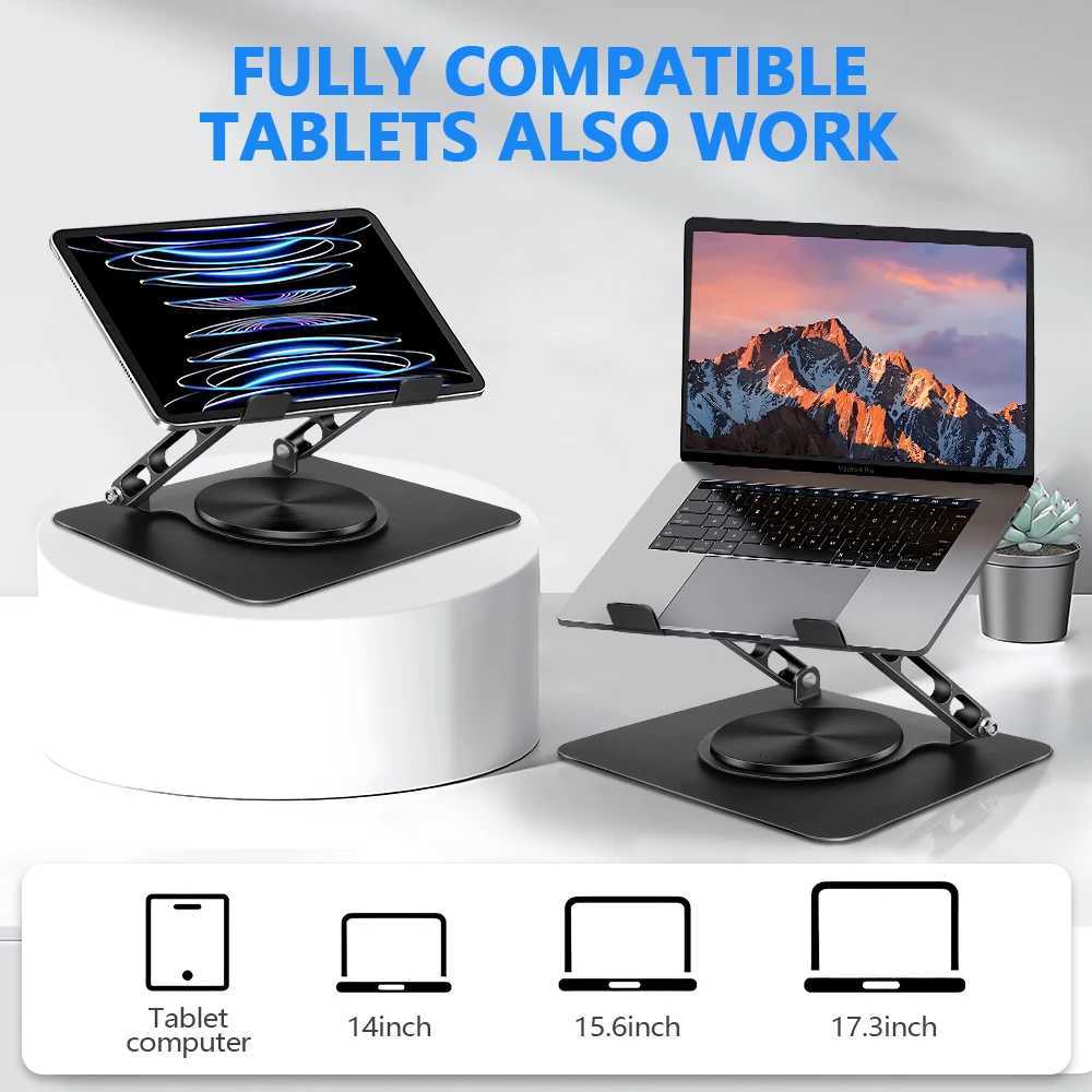Laptop Stand Foldable Portable 360 Rotating Base Suitable for Laptop Adjustable Portable Folding Stand Cooling Stand port H251113-image-1084915274