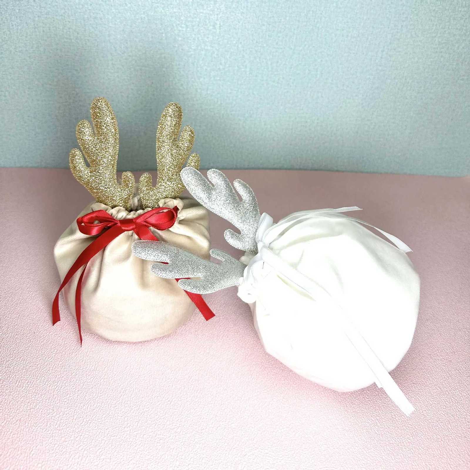1Pc Christmas Gift Bag Xmas Reindeer Apple Candy Drawstring Pouch New Year Favor Gift Packaging Bag Party Supplies WholesaleM251113-image-1084489564
