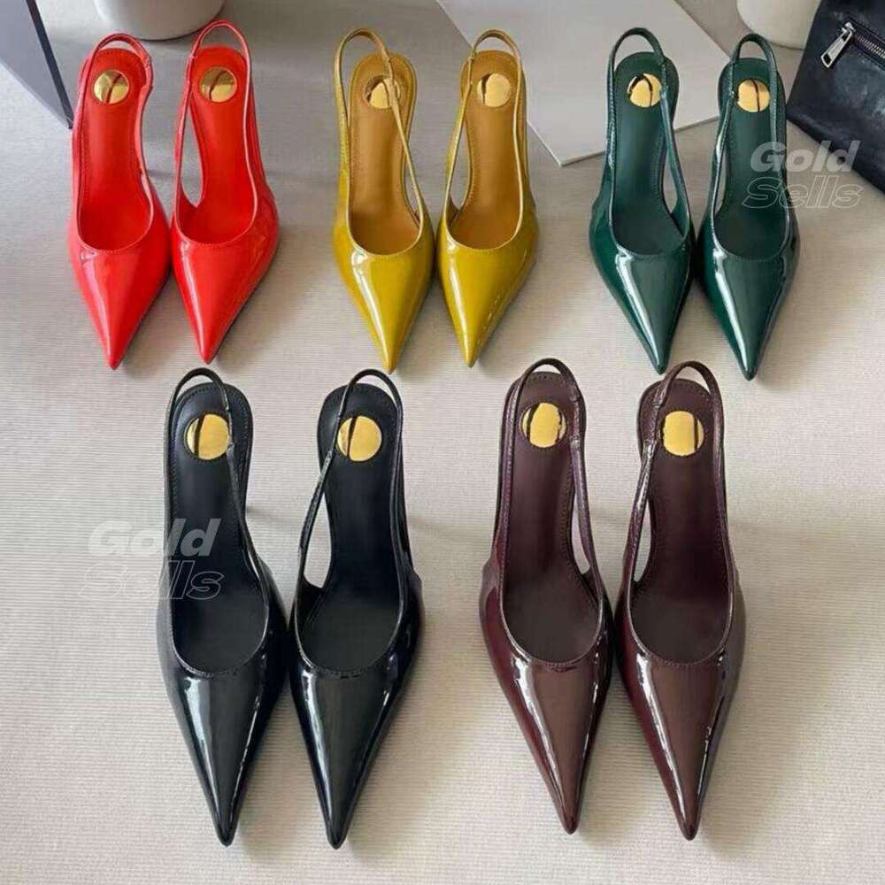 2026 New Arrivals Designer Slingback Heels Jeanne High Heels Women Dress Shoes Patent Leather Gold Black Suede Womens Lady Office Sandals Wedding Pa