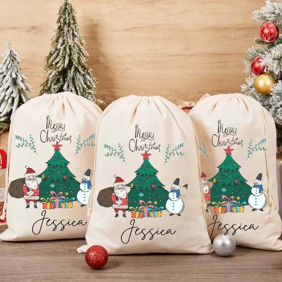 Custom Santa Sack Bag With Name Personalized Christmas Gifts Bag Christmas Party supplies Santa Sack Bag Christmas decorationM251113-image-1084489998