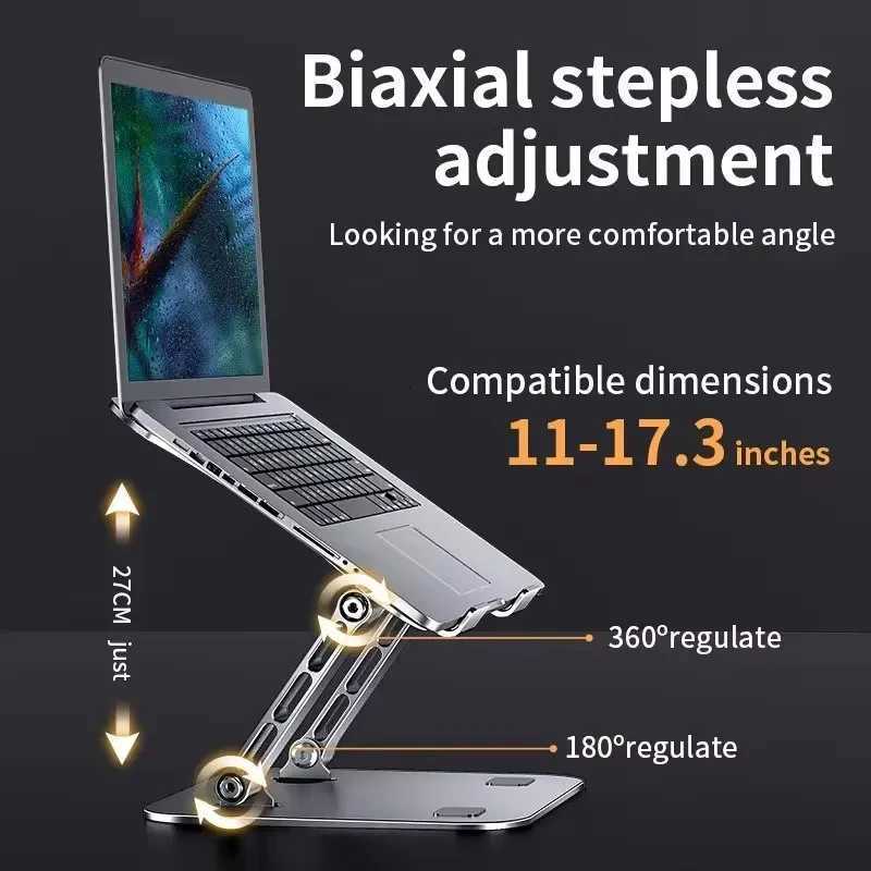 Tablet Stand Adjustable Aluminum Alloy Laptop Tablet up to 17 Laptop Portable Folding Stand Cooling Stand port H251113-image-1084929020