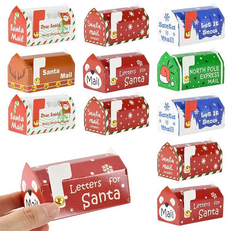6Pcs Christmas Mailbox Shape Candy Gift Box Cookie Snack Packaging Box For Xmas New Year Party Christmas Decoration Navidad M251113-image-1084490907