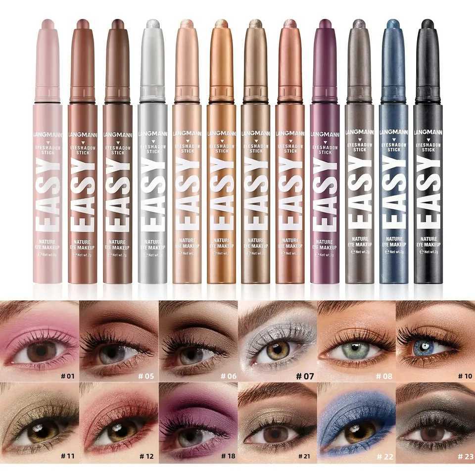 Waterproof Smoky Eyeshadow Pencil Matte Metallic Glitter Pearlescent Highlighter Pen Black Brown Makeup Tool Long Lasting J251113-image-1084523223