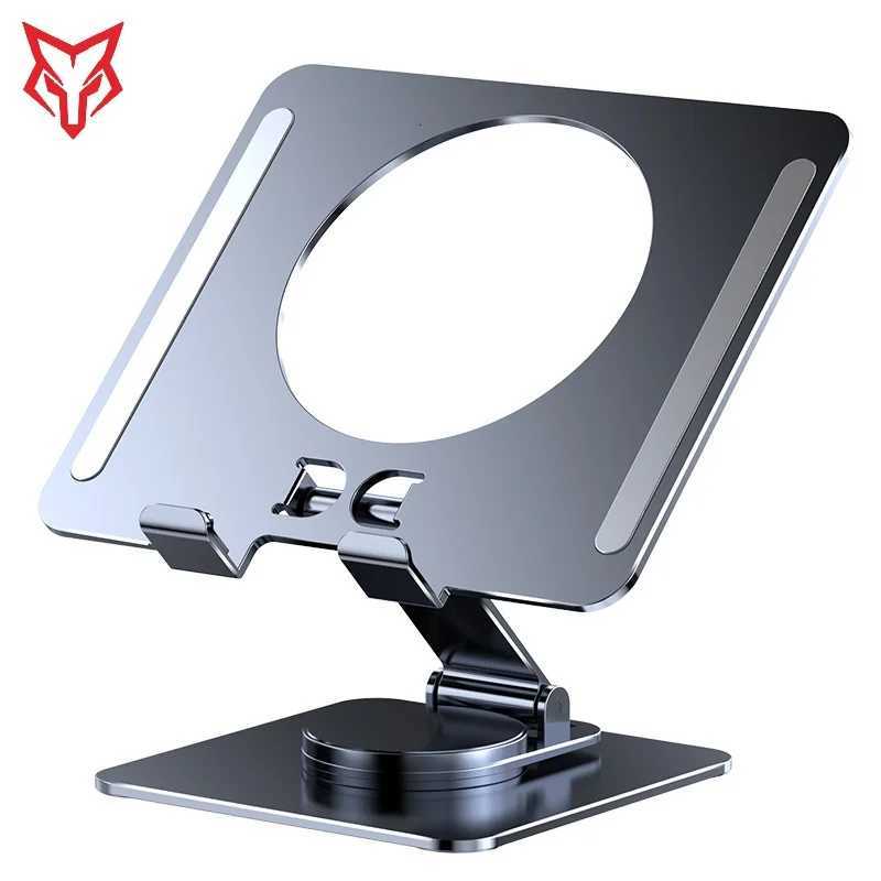 Aluminum Alloy Tablet Universal Folding Bracket Desktop Stand Rotation Base Adjustable Flat Holder for IPad H251113-image-1084915990