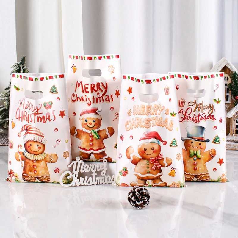 10/20/50pcs Christmas Gift Bags Gingerbread Man Xmas Tree Candy Bags Christmas Decorations for New Year 2025 Party Bags Favor M251113-image-1084489917