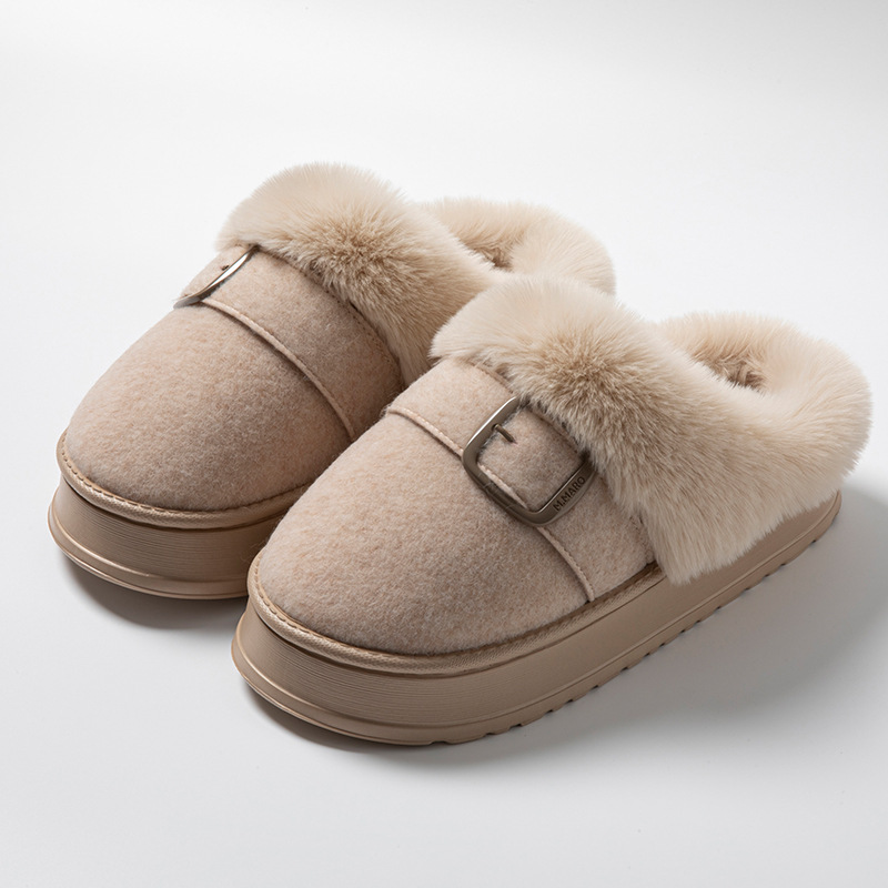 Designer slippers Free shipping Home Furnishings Indoor Thick Bottom Anti slip High end Fashionable Winter with Velvet Warm Slippers for mens and wo