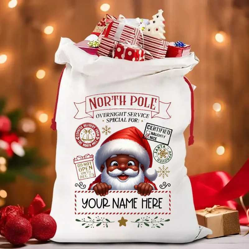 Personalized Christmas Eve Santa Sack North Pole Themed 30x40cm Ideal Gift Bag for Kids TeensM251113-image-1084489773