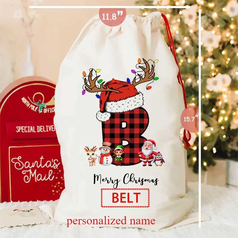 Custom Letter Name Christmas Sack Gift Bag Personalised Santa Sack Special Delivery Box Christmas Bag Gift for Kids DecorationM251113-image-1084489980