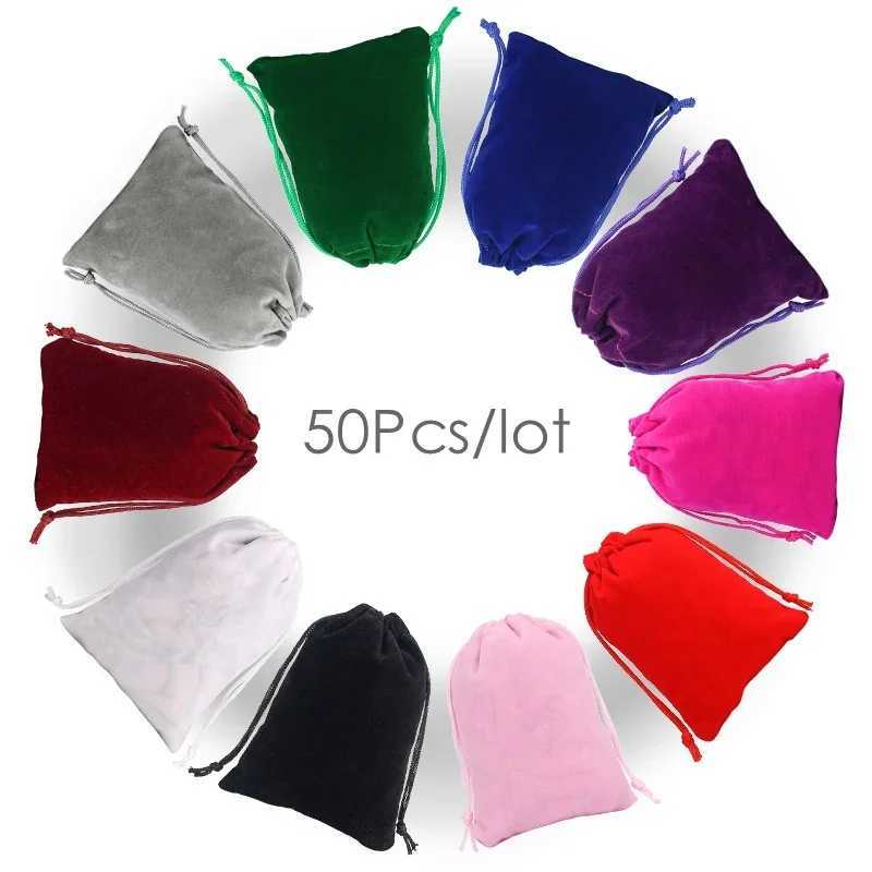 50Pcs/Lot Drawstring Velvet Sachet 5x7/7x9/9x12/10x15cm Pouches Small Size Jewelry Gift Display Packing Bags Can Customized M251113-image-1084490150