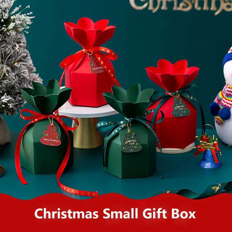 20 Pcs/Lot Christmas Small Gift Packaging Box Creative Vase Shape Easy Folding Paper Box with Ribbon Hang Tag M251113-image-1084492300