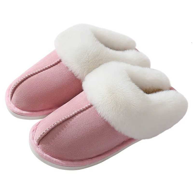 Womens Non slip Warm Winter Muntjac Fleece Fur Cotton Slippers Home Indoor Thick Bottom Z251113