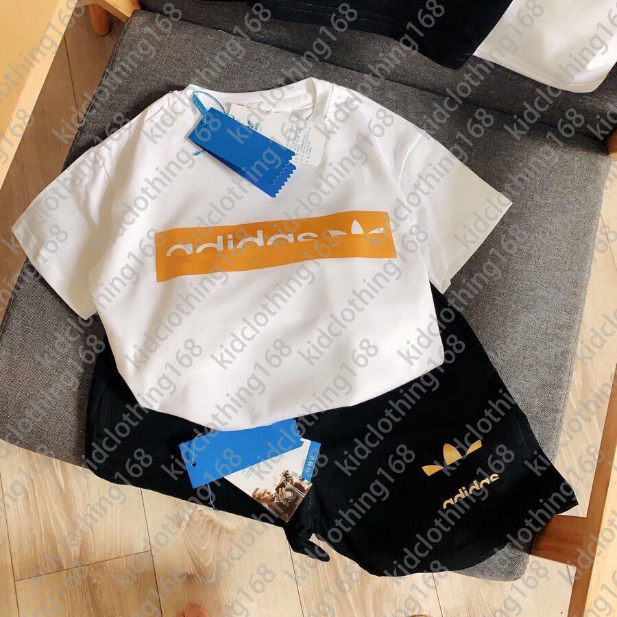 Kid Clothing Sets ensemble enfant motif lettre garçons filles survêtement été t-shirt manches courtes et short haut de gamme créateur A66