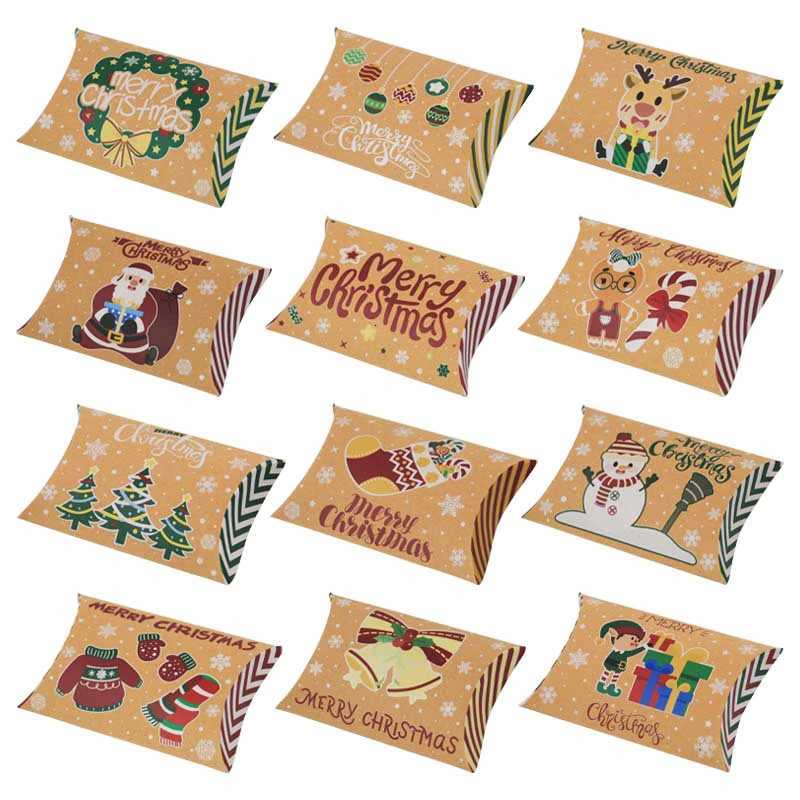 12pcs Christmas Shape Candy Box Merry Christmas Kraft Paper Gift Box Packging Kids Favors Happy New Year Navidad 2023 M251113-image-1084489627