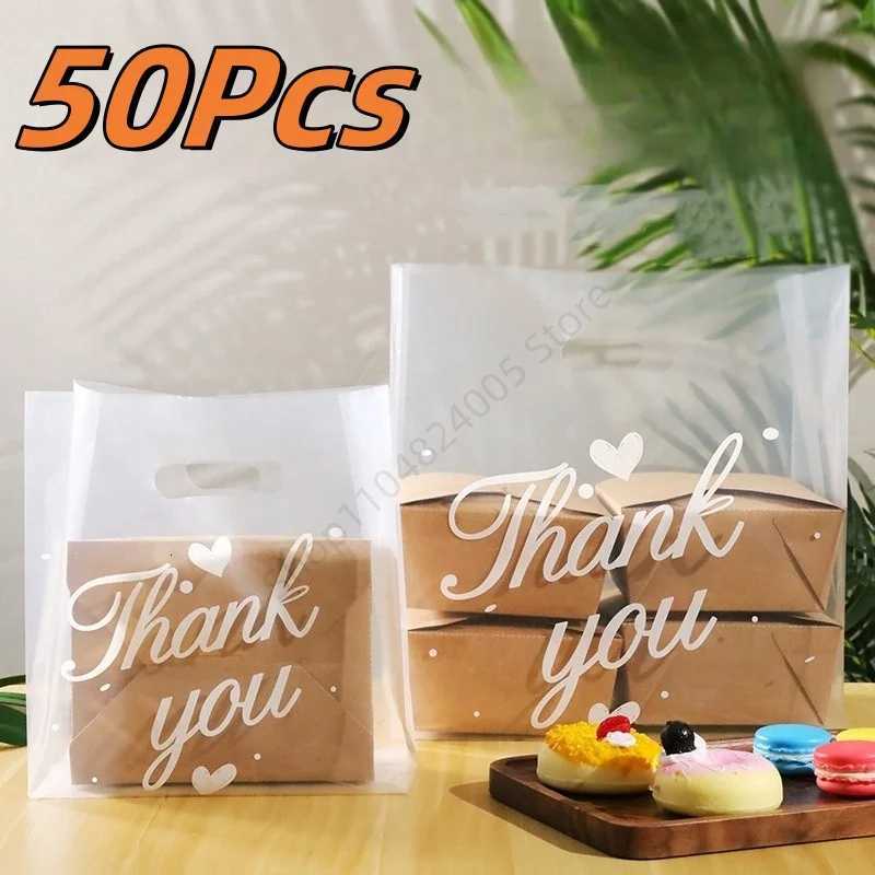 50Pcs Thank You Plastic Gift Bags Shopping Packaging Bag With Handle Christmas Wedding Party Favor Jewelry Clothing Wrapping Bag M251113-image-1084491909