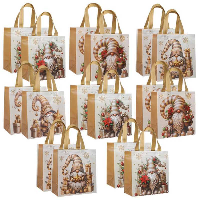 4-12pcs Christmas Gift Bag Santa Claus Non-Woven Tote Bag with Handle 2025 Christmas Decoration For Home New Year Kids Gift Wrap M251113-image-1084489903