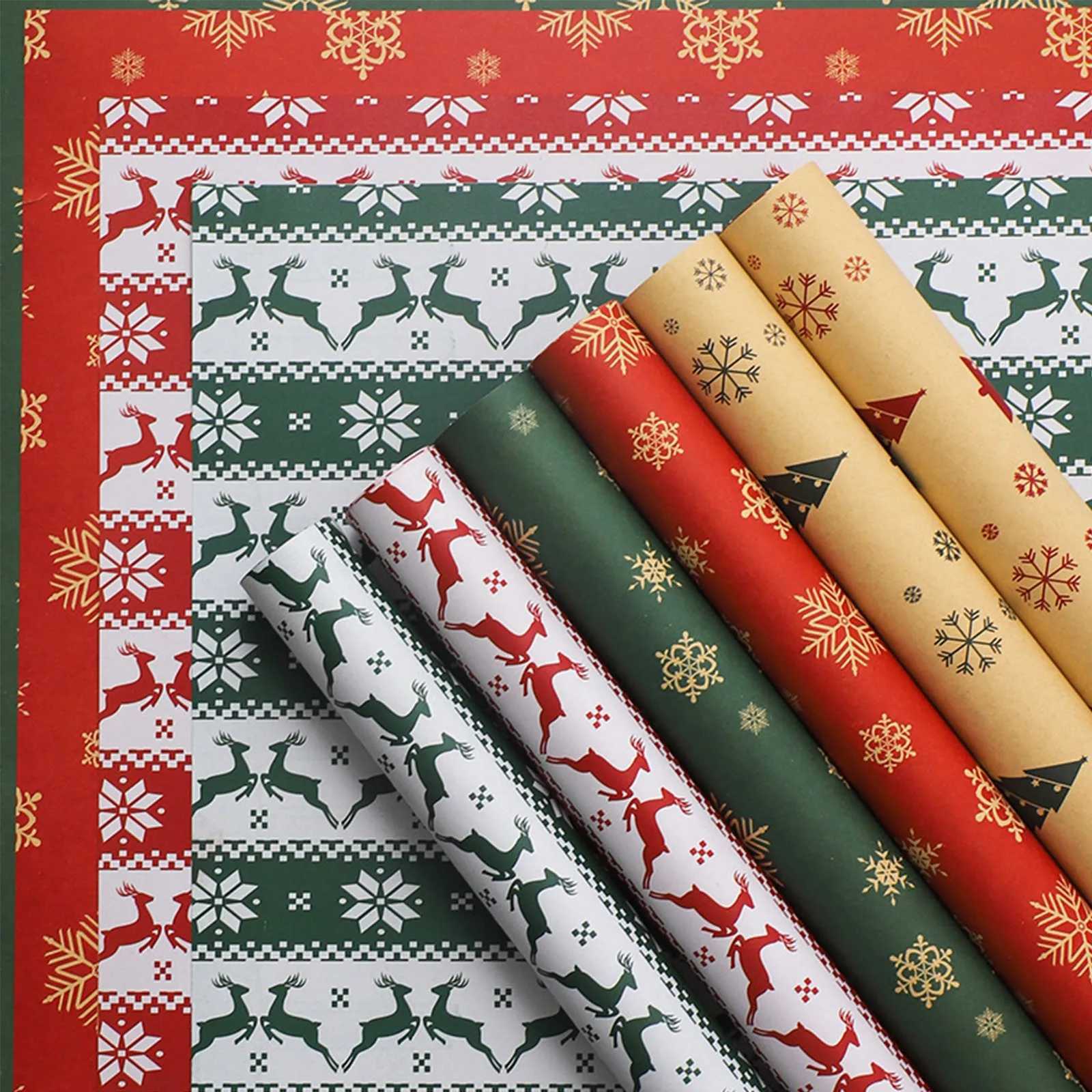 Festive Holiday Wrapping Paper 20x20 Inches Christmas Gift Wrap Sheets Winter Themed Decorative Paper New Year Present PackagingM251113-image-1084492423