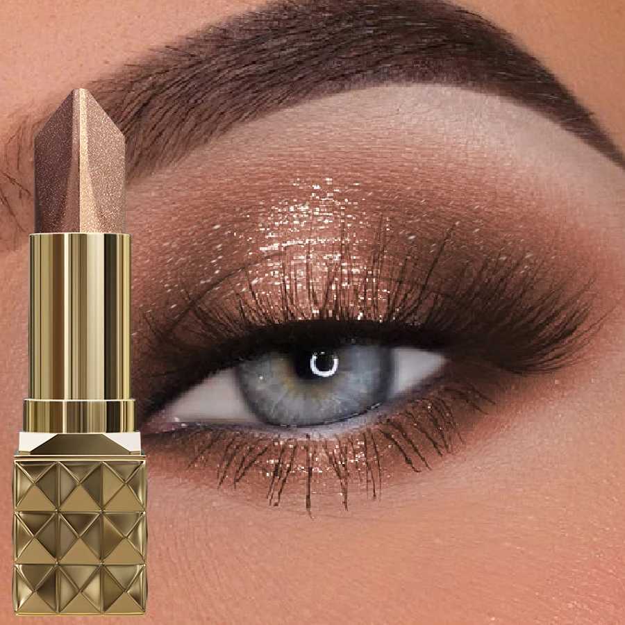 Two color Eye Shadow Stick Velvet Shimmer Eye Makeup Durable Waterproof Eyeshadow Lipstick Glitter ContourHighlight for Women J251113-image-1084523082