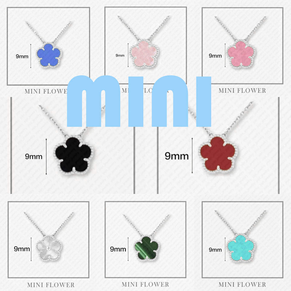 9mm clover necklace silver jewelry necklace designer for women silver mini flower necklace one motif pendant good luck charm luxury necklace diam