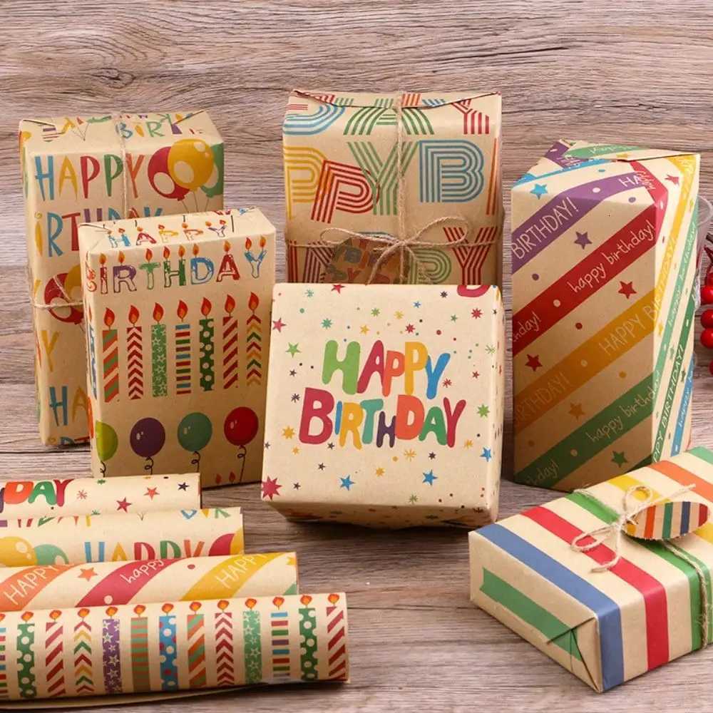 Birthday Gift Wrapping Paper Holiday Wrapping Paper Gift Boxes Books Kraft Paper Gift Wrapping Paper Kitchen Baking ToolsM251113-image-1084491946