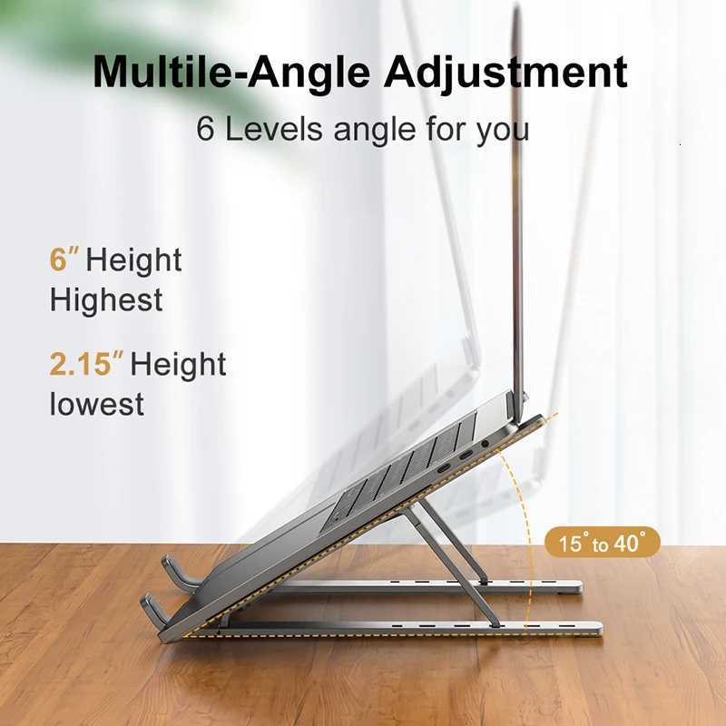 Foldable Metal Laptop Stand Adjustable Notebook Stand Laptop Holder Tablet Stand Cputer Desktop Stand Laptop Accessories H251113-image-1084929311