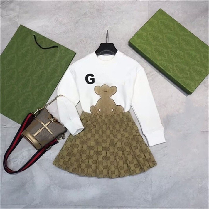 Baby Girl Designer Clothing Girl Luxury Clothing Dresses Children Fashion Clothing Children short clothing High quality Girl's Dresses set size