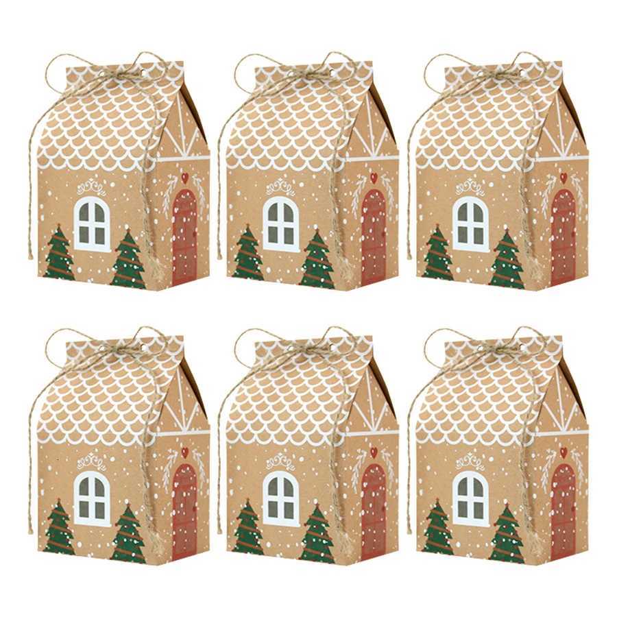 25PCS Christmas house shaped gift boxes candy boxes gift packaging boxes M251113-image-1084489775